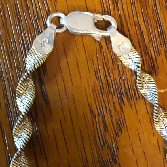 Sterling 925 Silver and Gold Necklace and Bracelet Set - Picture 9 of 12
